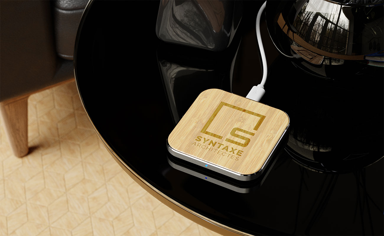 Savanna - Promocyjna bezprzewodowa podkładka bambusowa gallery thumbnail