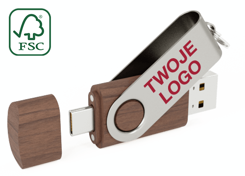 Twister Go Wood - Pamięć USB Z Nadrukiem